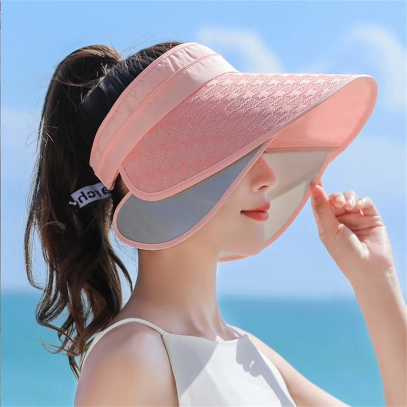 

Women's Sun Hat UV Protection Empty Top Extend-retract Wide Brim Bonnets Visor Caps Outdoor Hiking Summer Beach Hats For Women