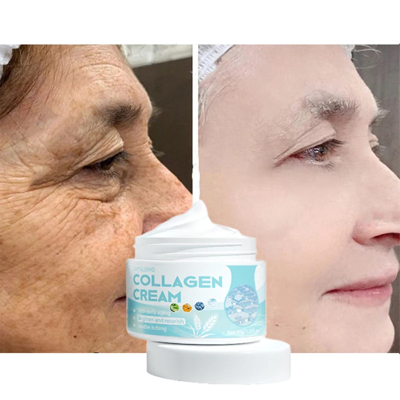 Collagen Anti-Wrinkle Facial Cream Effective Anti-Aging Fade Fine Lines Moisturizing Whitening Skin Deep Repair Korean Skincare