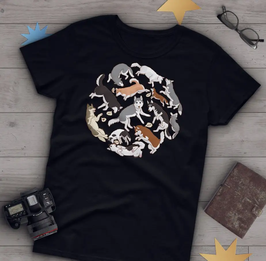 Футболка с хаски для любителей собак топы милым домашним животным Malamute Wolf