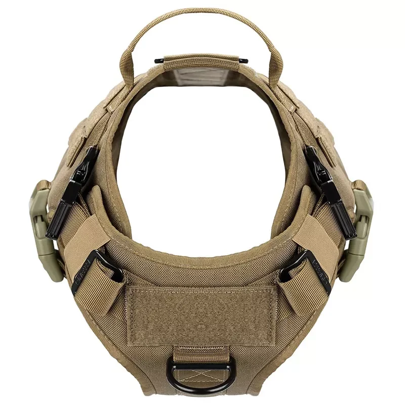 

2022 Tactical Dog Harness with 2X Metal Buckle Working Dog MOLLE Vest with Handle Front Clip Dogs Pet