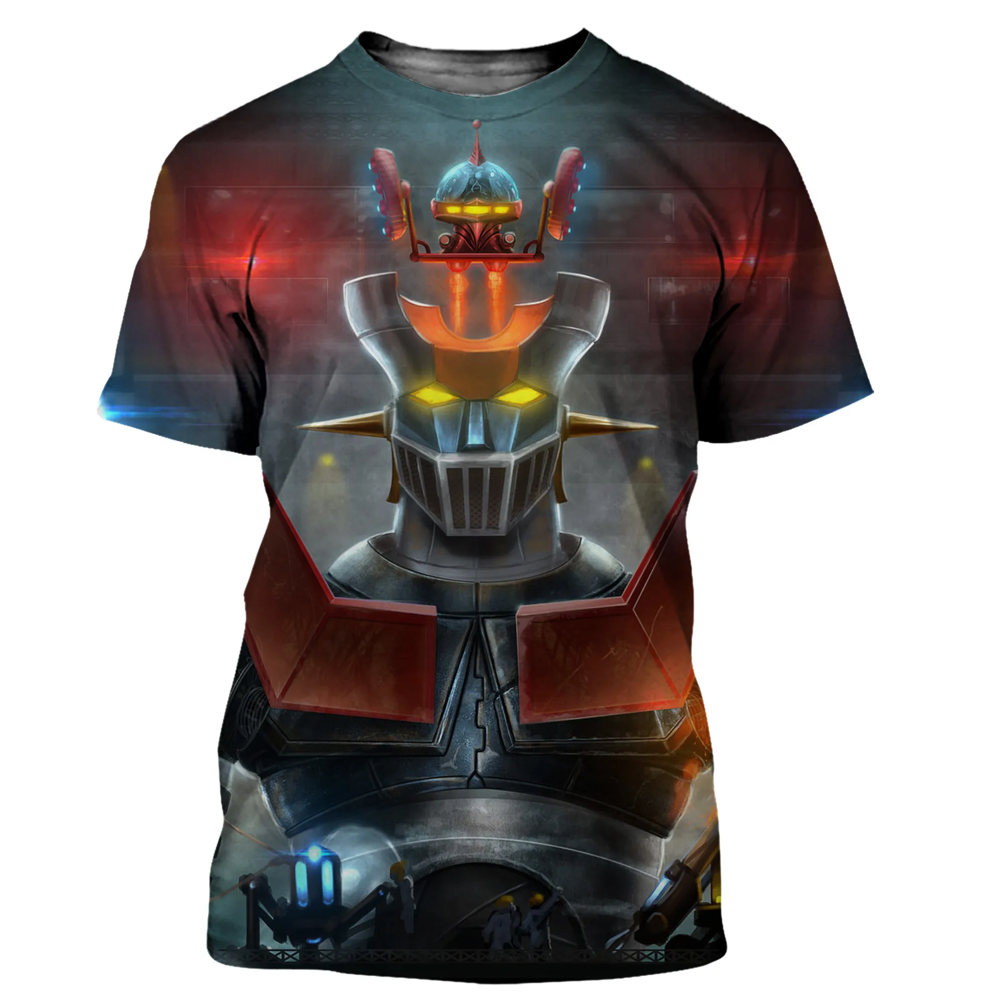 

Anime Mazinger Z Print Summer Men's O-Neck T-shirt Casual Short Sleeve Oversized T Shirts Fashion Streetwear Trend Men Clothing