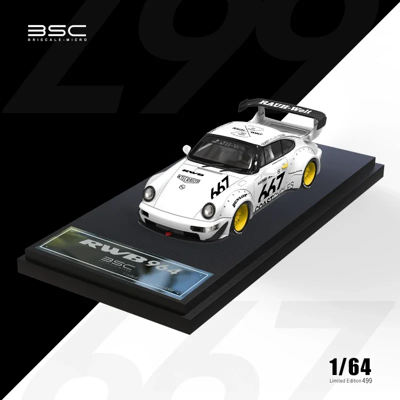 Модель автомобиля BSC 1:64 RWB Sakura Matte Black/White No 667