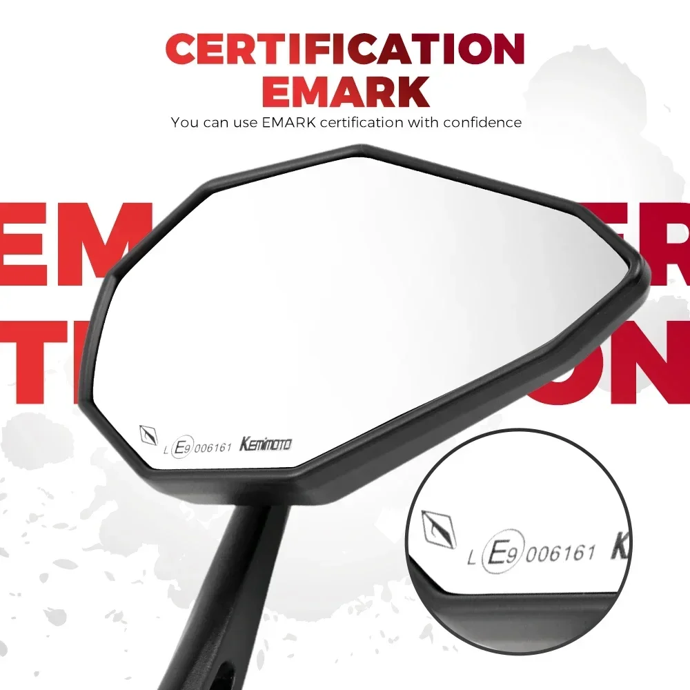 Боковое зеркало для мотоцикла 7/8 &quot22 мм универсальное заднего вида Yamaha MT07 MT09 MT10 R1