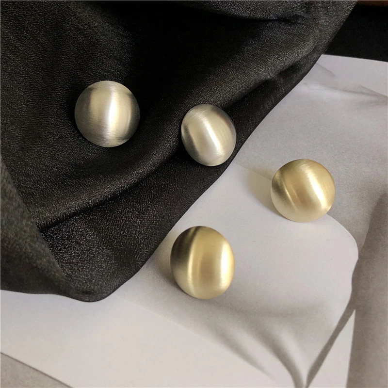 

JOZY Brushed Simple Temperament Trendy Stud Earrings For Women Daily All-match Gold Colour Earrings 2022 Fashion Jewelry Girls