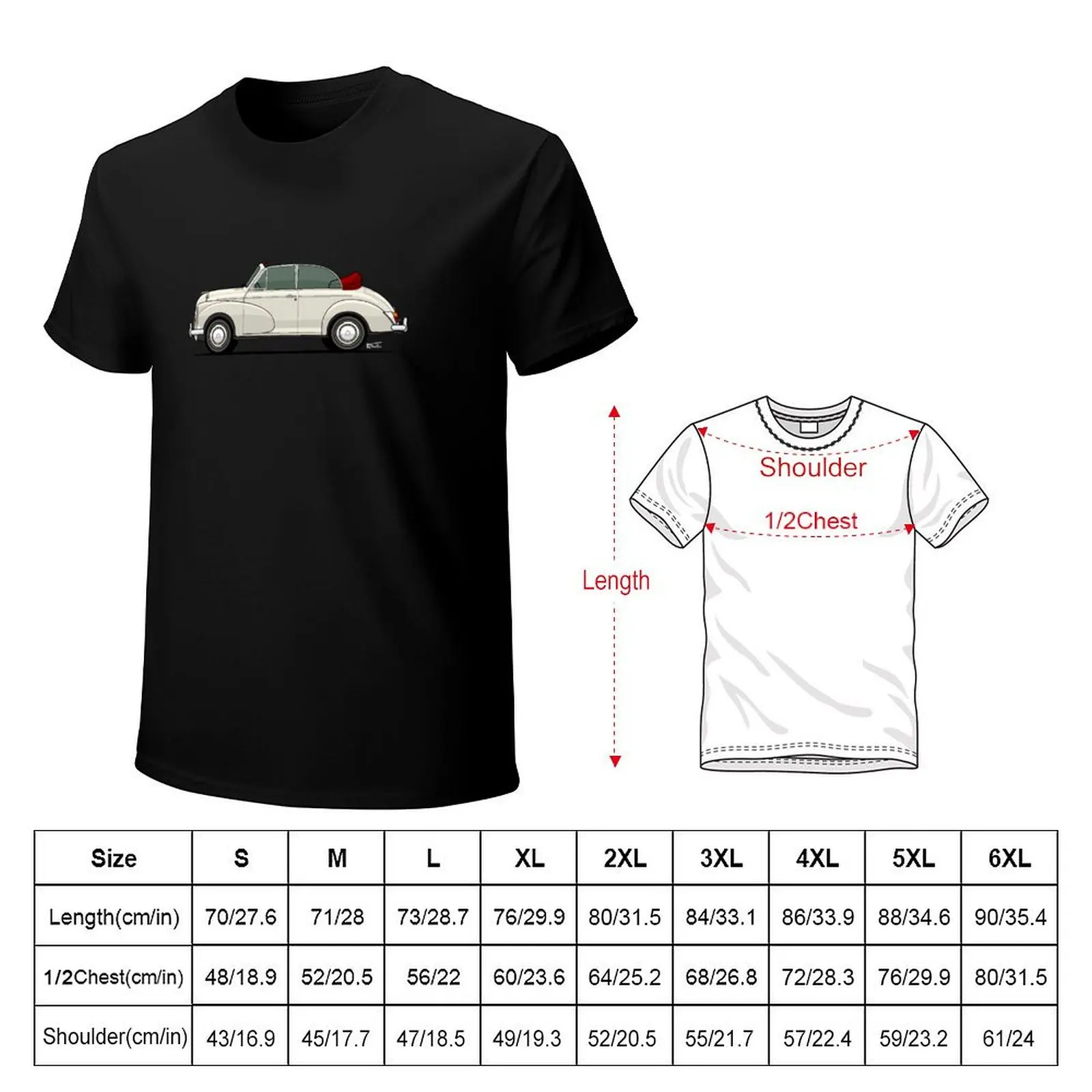 Morris Minor Traveller - Single Illustration Old English White T-Shirt дизайнерские рубашки уличная одежда