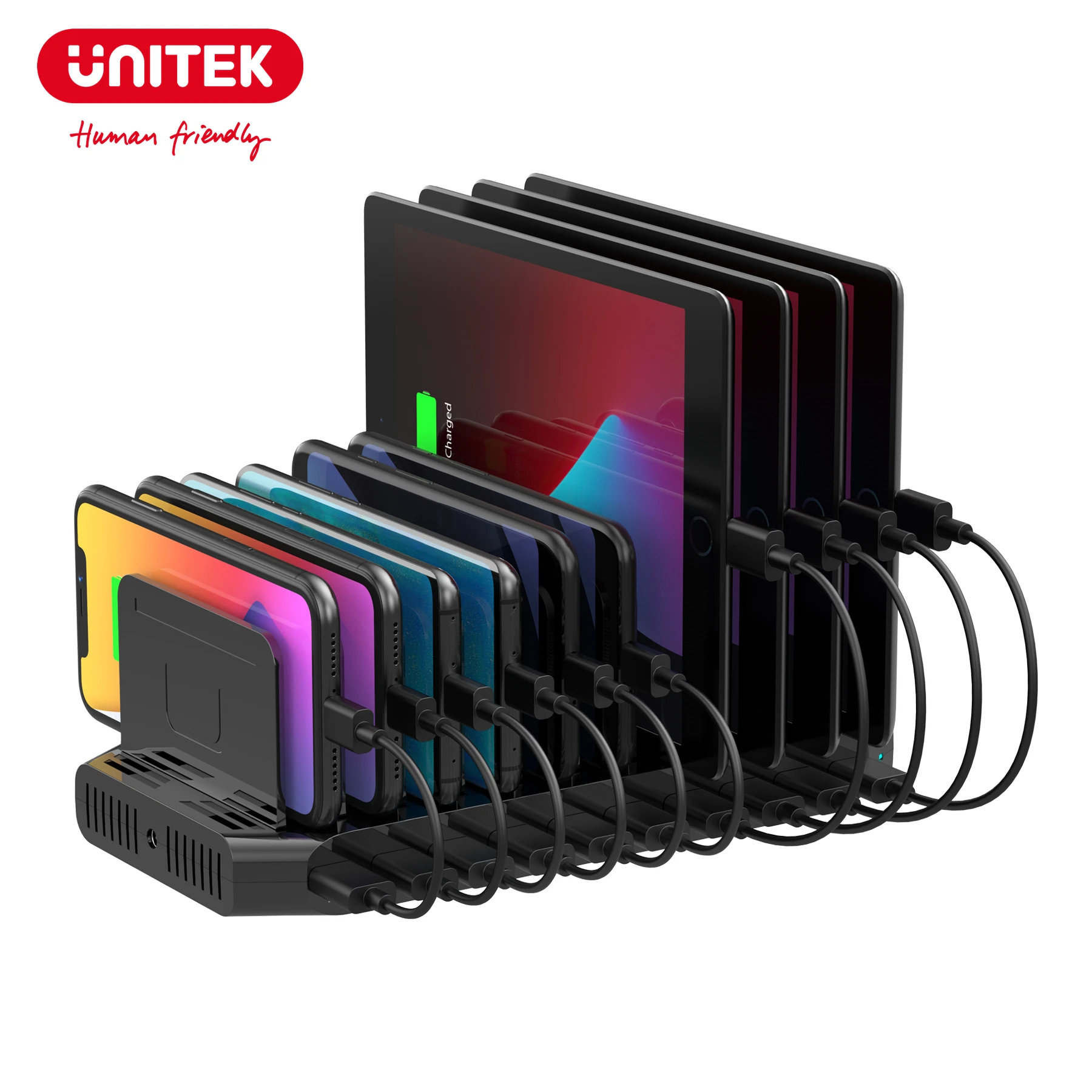 Док-станция Unitek с 10 USB-портами и поддержкой быстрой зарядки, 60 Вт