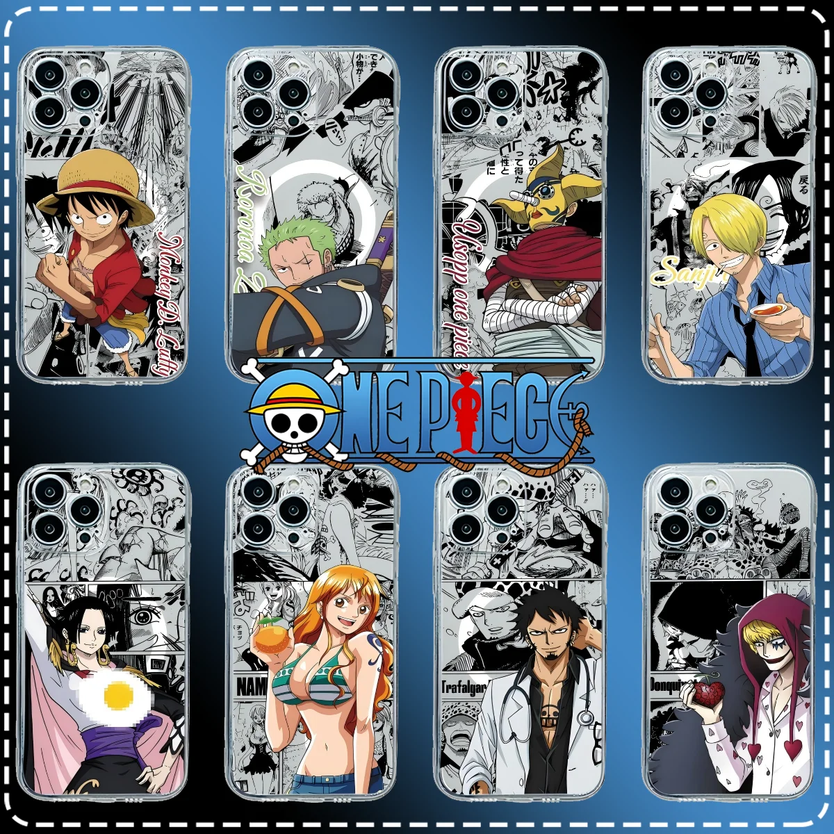 Фото Магнитный чехол для телефона с изображением Луффи из аниме One Piece для iPhone 17, 16, 15, 14, 13, 12, 11, 8, 7, Air, Plus, Pro, Max, X, XR, XS Max, мягкий прозрачный TPU №1