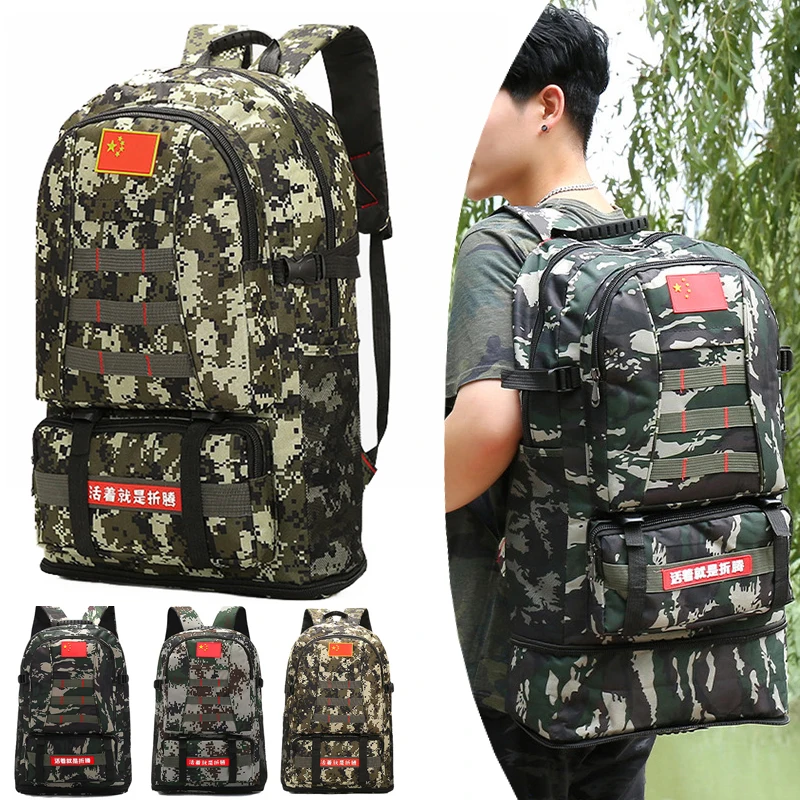 

Men's Travel Expansion Climbing Backpack Military Tactical Camping Rucksack School Bag Outdoor Sports Pack For Male Female Women
