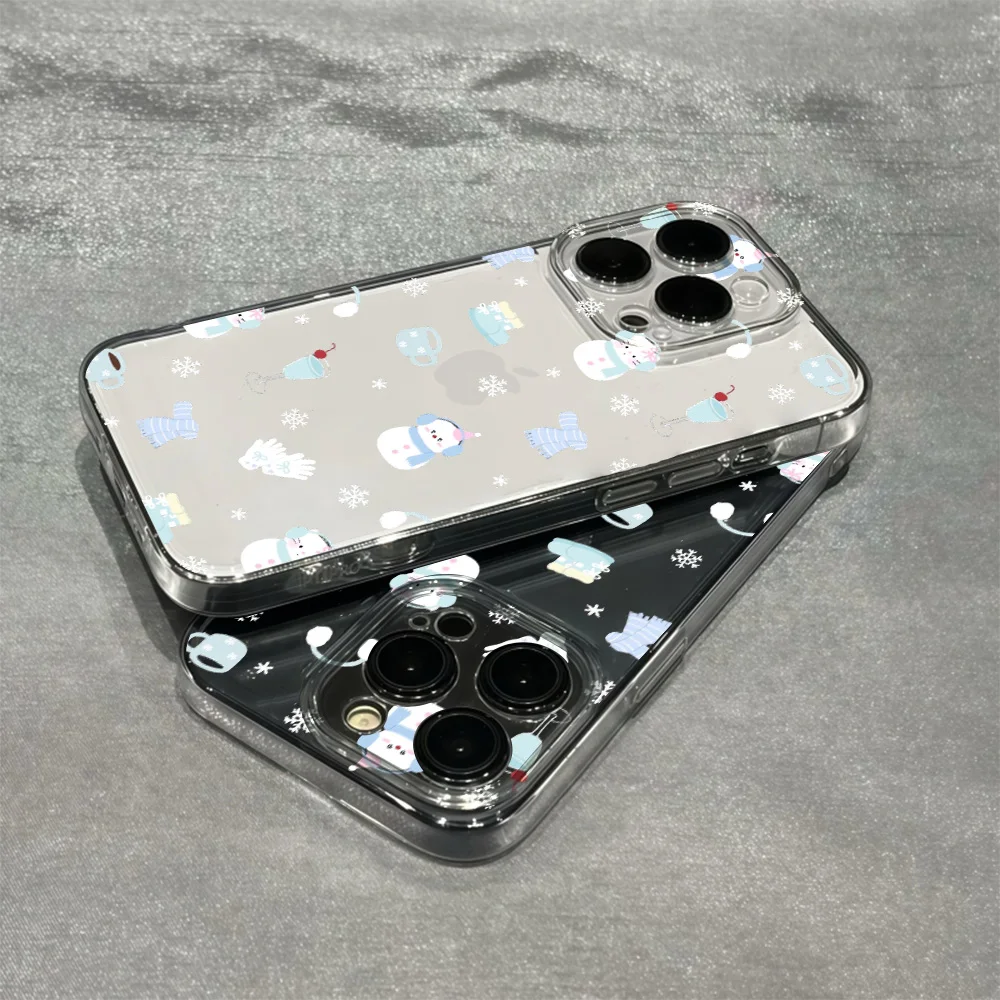 Прозрачный мягкий чехол для телефона Winter Snowman для IPhone 17 16 15 14 13 12 11 Pro Xs Max Air Mini 7 8 6 6s Plus SE 2020 2022 Задняя крышка (art.: 3920d33345f7e) - 3920d33345f7e