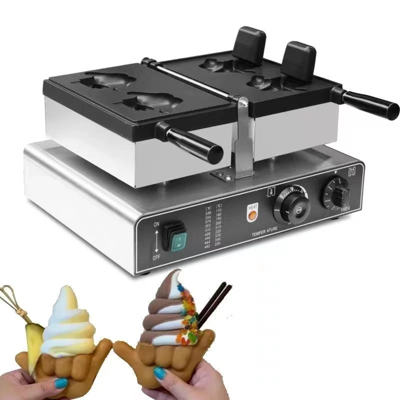 

Commercial peace Fingers shape waffle maker ice cream cone maker taiyaki machine shaka boom waffle maker snack machines