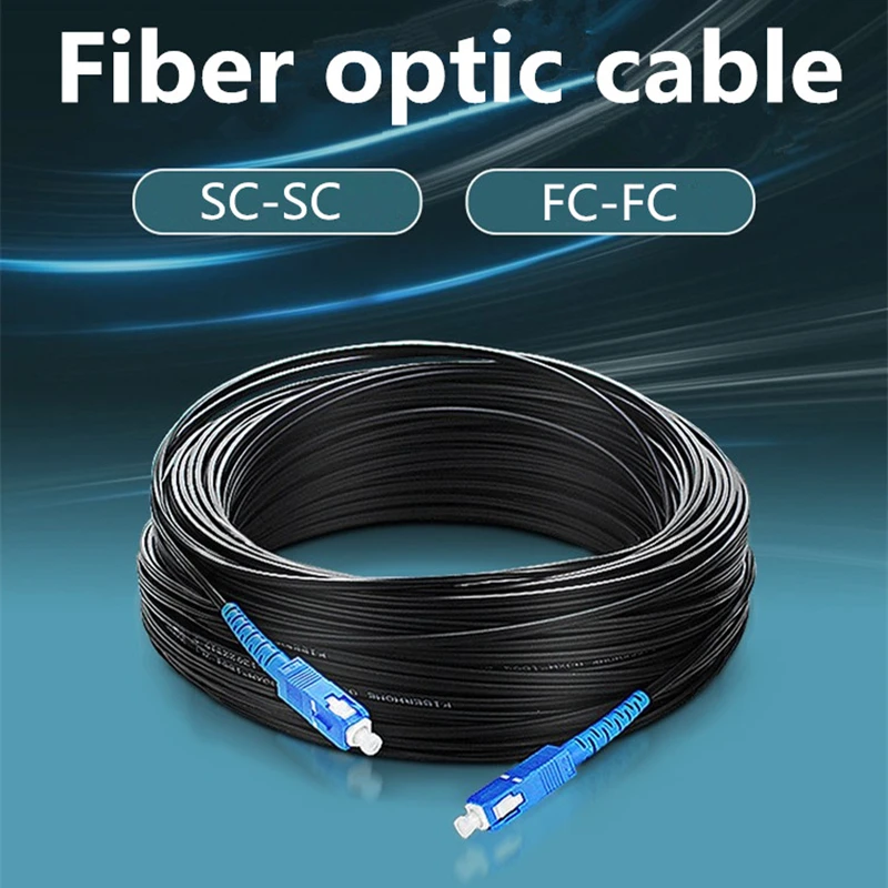 FTTH SC To SC Outdoor Drop Fiber Optic Cable Single Mode Single Fiber Fiber Optic Patch Cord Cable 50/100/150 Meters FTTH Cables