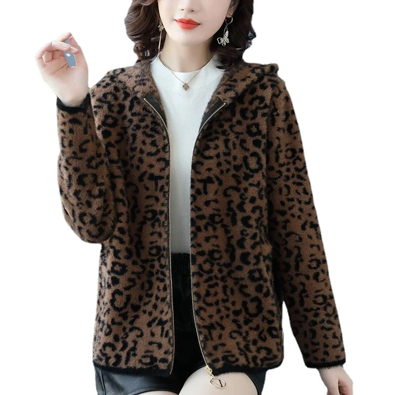 

2022 new autumn mink velvet coat middle-aged women's autumn and winter western style loose woolen top clothes