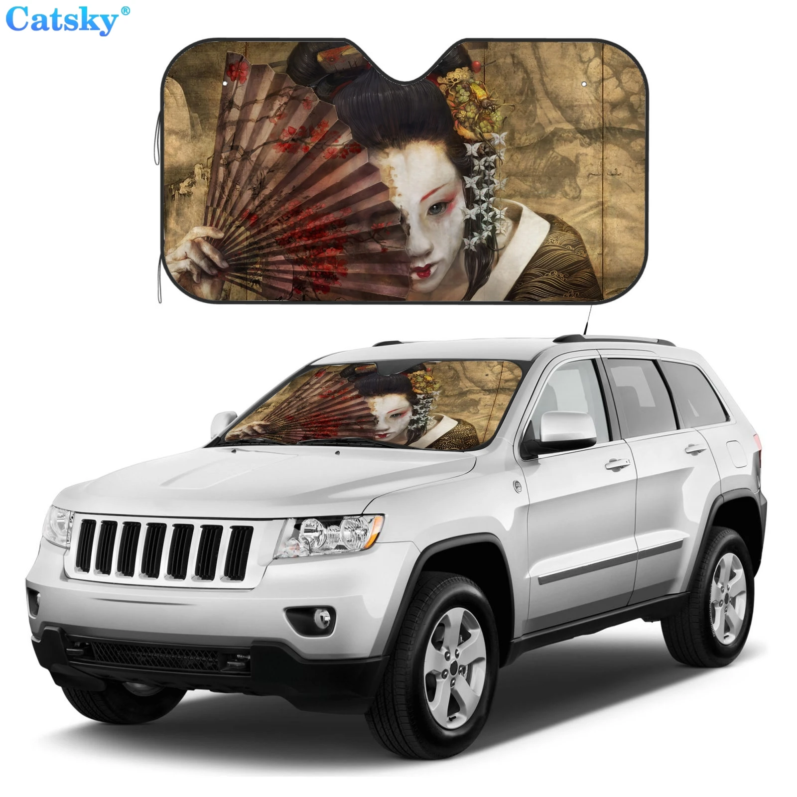 

geisha car sun visor front windshield sun visor custom pattern design printed sun protection auto accessories sun visor