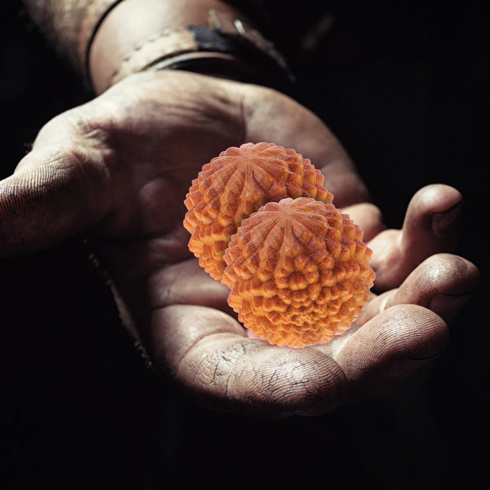 2 шт. массажный мяч фасциальный инструмент деревянный ручной дуриан сферические