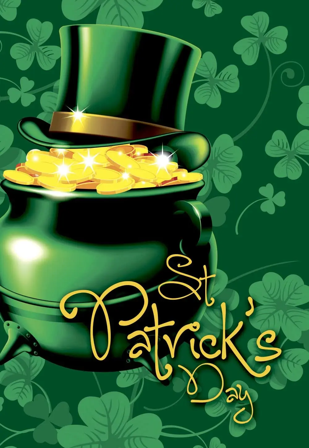 

Decorative St. Patrick's Day Green Double Sided Garden Flag Shamrocks Banner for Outside House Yard Home Decorative