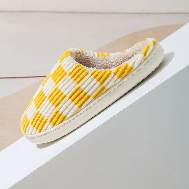 Winter Women Home Slippers Warm Shoes Slip-on Flats Female Slides Soft Plush Cotton Cozy House Bedroom Non-Slip Furry Slippers