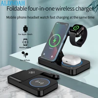 3 in 1 wireless charger stand for iphone 13 12 11 pro max fast foldable charging station dock for apple watch 7 6 se airpods pro