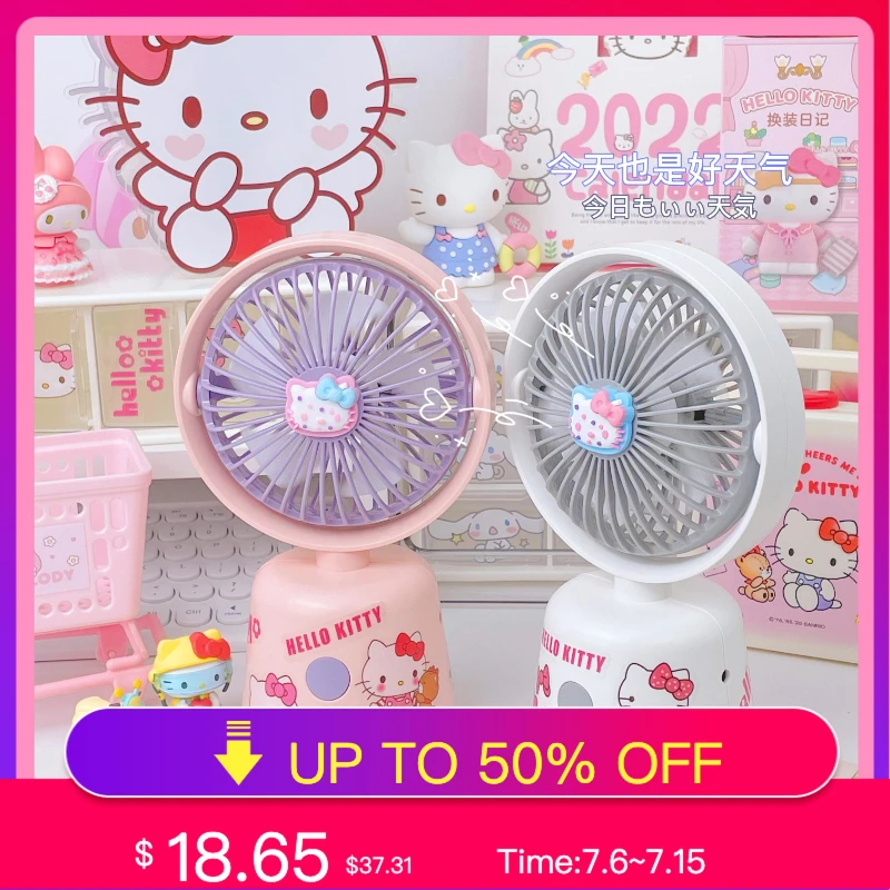 

Маленький настольный веер в виде кота Hellokitty, бесшумная мультяшная Милая летняя портативная мини-Веер «сделай сам» для девочек, канцелярски...