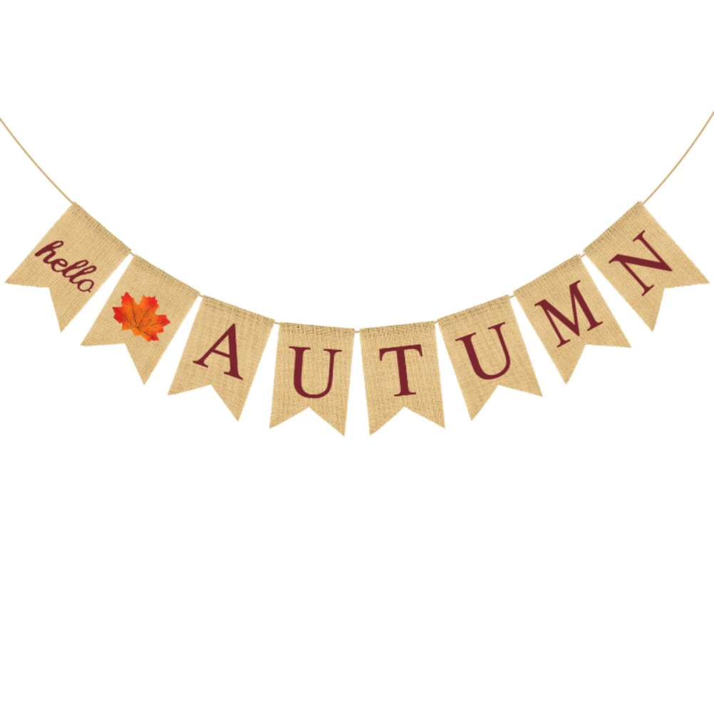 

Banner Fall Bunting Thanksgiving Autumn Decor Home Happy Maple Hanging Hello Garland Harvest Congratulations Welcome Linenflag