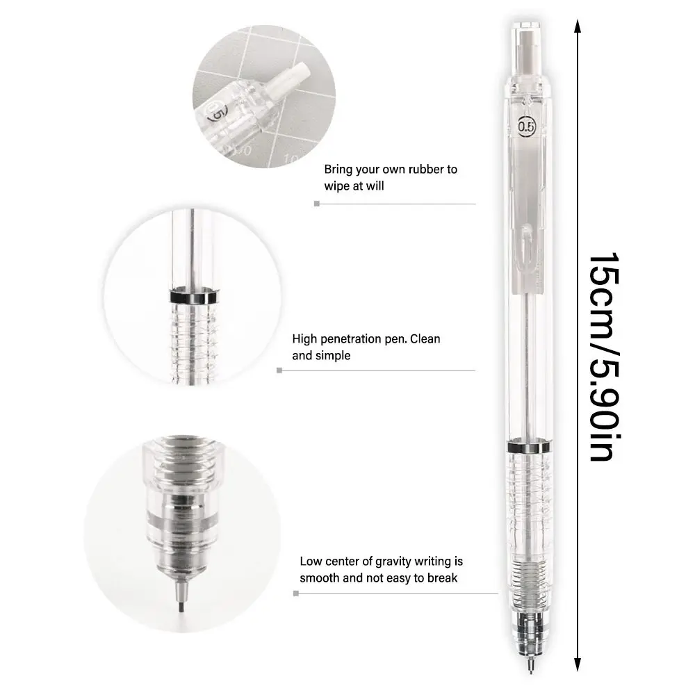 

Механический карандаш прозрачный 0,5 мм/0,7 мм