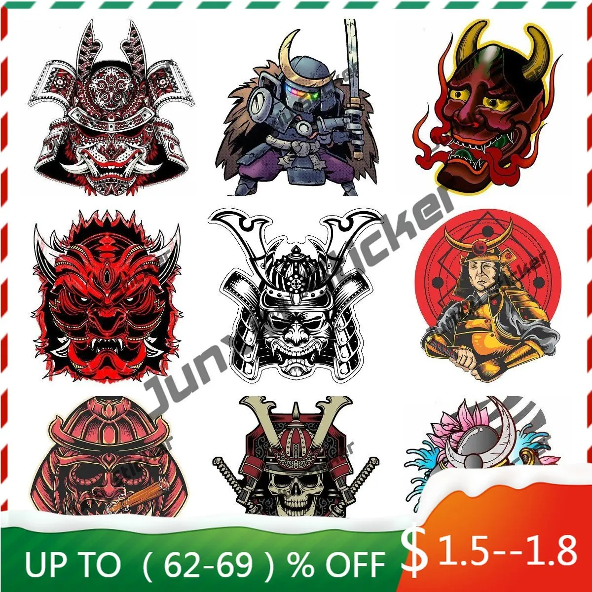 Japanese Samurai Sticker Car Bumper Decal Japanese Samurai Ronin Decal Japan Samurai Warrior Sticker Helmet Mountain Bike Decal