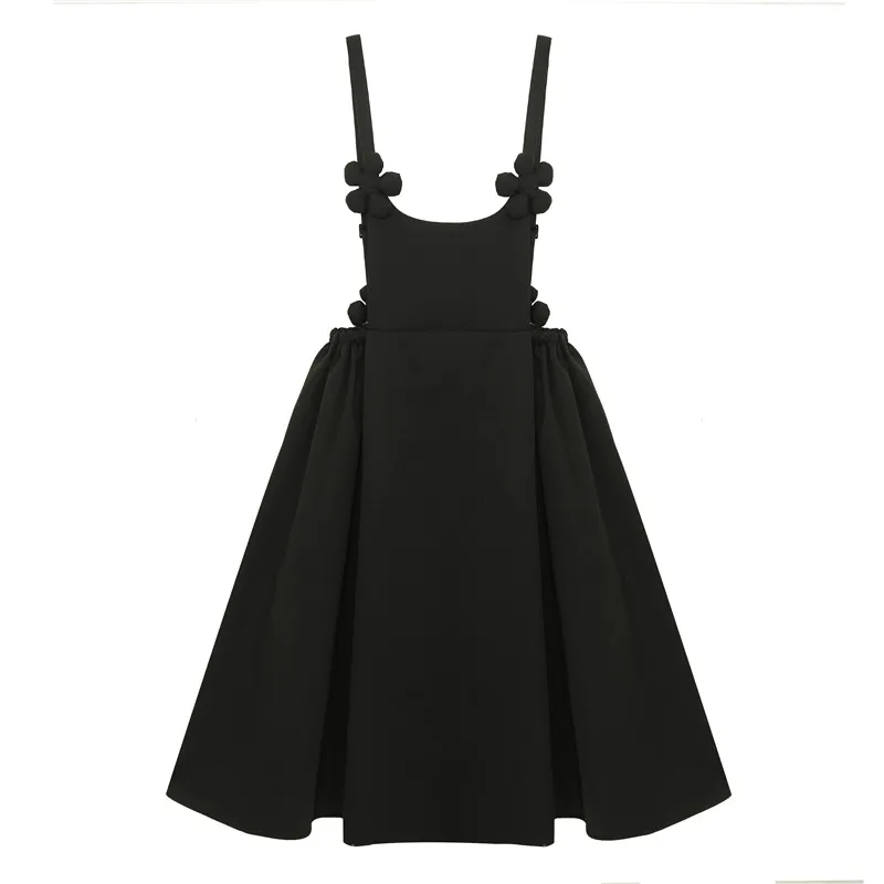 VANOVICH 2022 Spring and Autumn New Women's A-LINE Dress Knee-Length Spaghetti Strap Appliques Fashion Elastic Waist | Женская