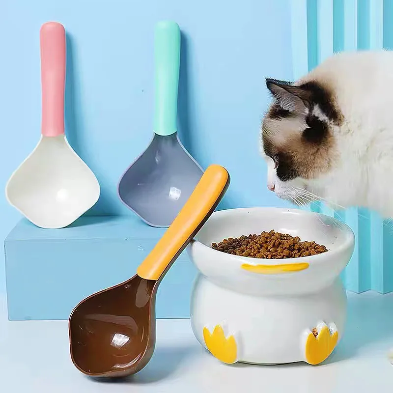 

Pet Feeding Spoon Multi-function Fashion Cat Dog Food Shovel Scoop With Sealed Bag Clip Design Creative Measuring Cup Pet Feeder