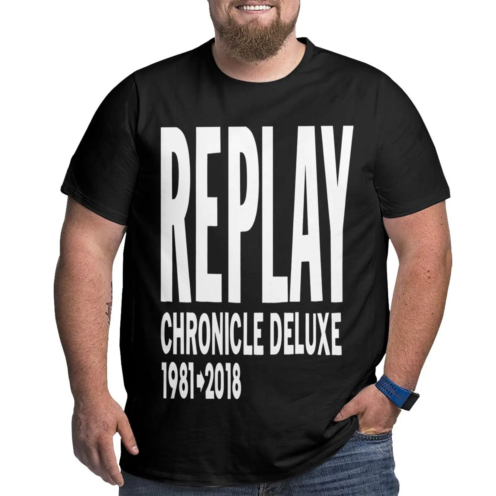 

Футболка Replay мужская оверсайз, мягкая футболка с рисунком, цвет голубой, винтажная