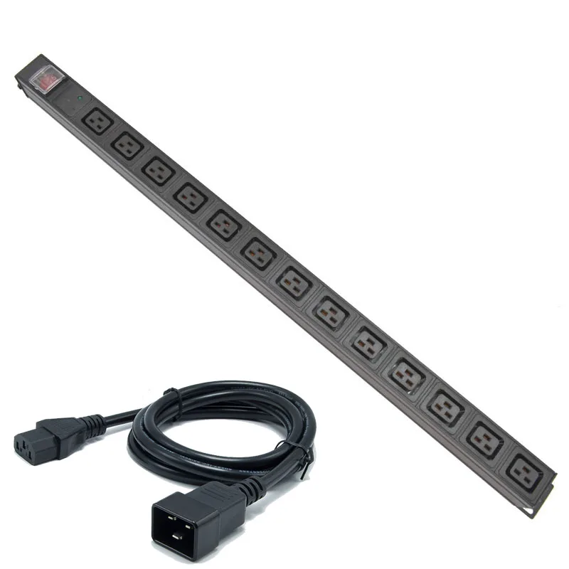 

PDU удлинитель C19 розетка распределительный шкаф 13 Way розетка переключатель из алюминиевого сплава корпус C14 интерфейс SPD