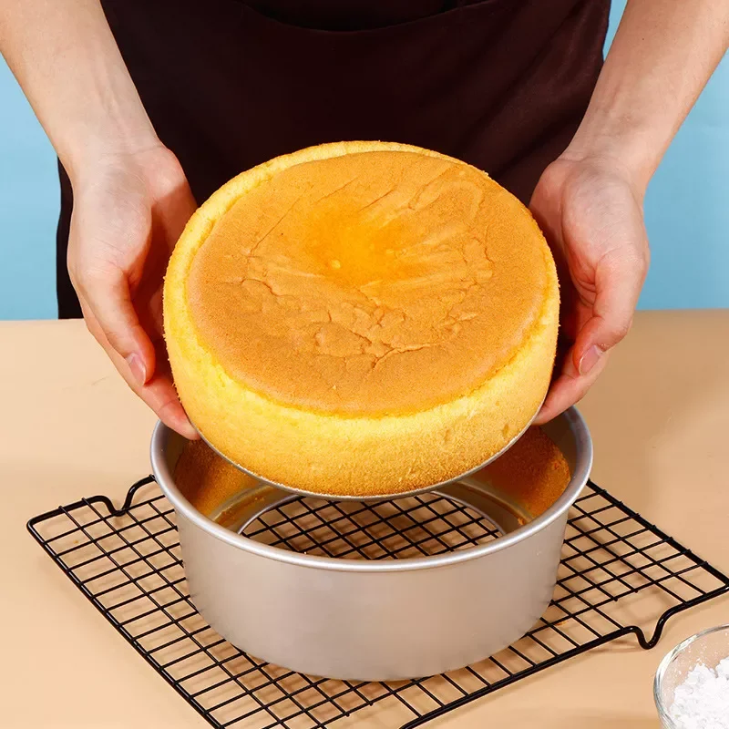

NEW2023 4/6/8 Inch Round Cake Pan Set With Removable Bottom Aluminum Alloy Chiffon Cake Mold/Mould Set 3 Tier Round Cakes Tins T