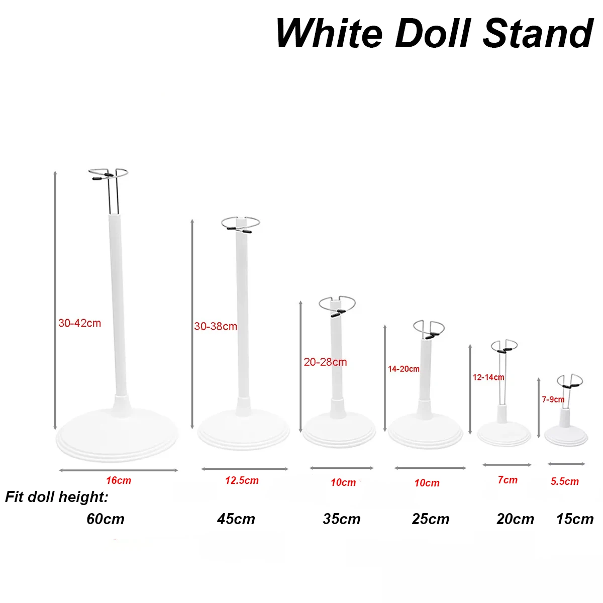 

Регулируемые подставки для кукол, белый, ПВХ