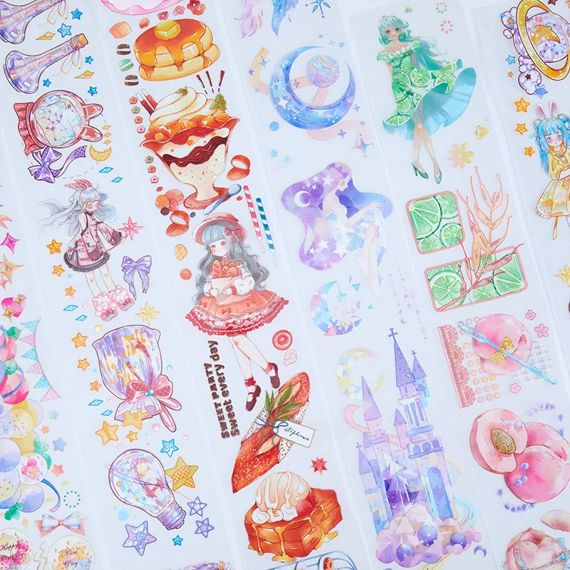 

6cm Wide Kawaii Dessert Girl Masking Washi Tape Decorative Adhesive Tape Diy Scrapbooking Sticker Label Art Craft Stationery