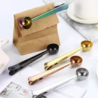 Два-в-одном 15 мл Нержавеющаясталь герметичный зажим Кофе ложка Кухня инструмент для выпечки весы ложка Приправа ложка для молочного порошка