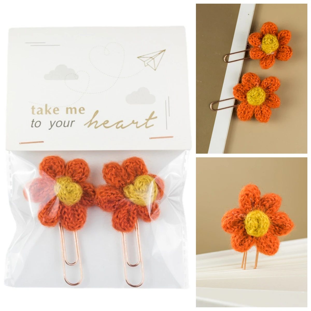 

2pcs Flower Shape Paper Clip Cute Bookmark Binder Clip Photo Memo Ticket Clip Creative Paper Clip Paper File Organizer Clip