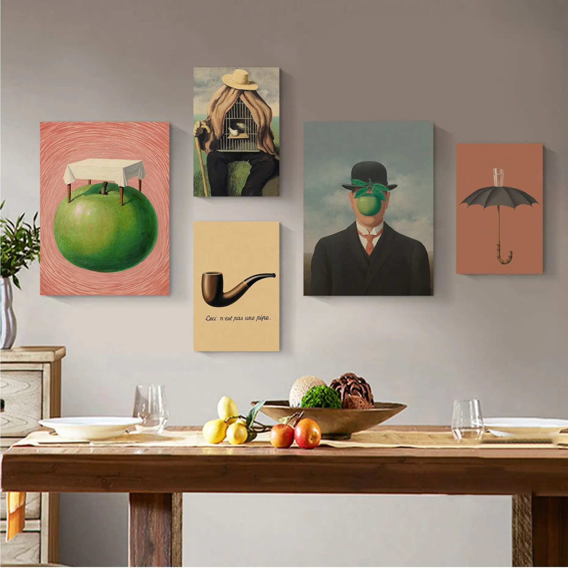 

Rene Magritte Vintage Posters Kraft Paper Vintage Poster Wall Art Painting Study Vintage decorative painting
