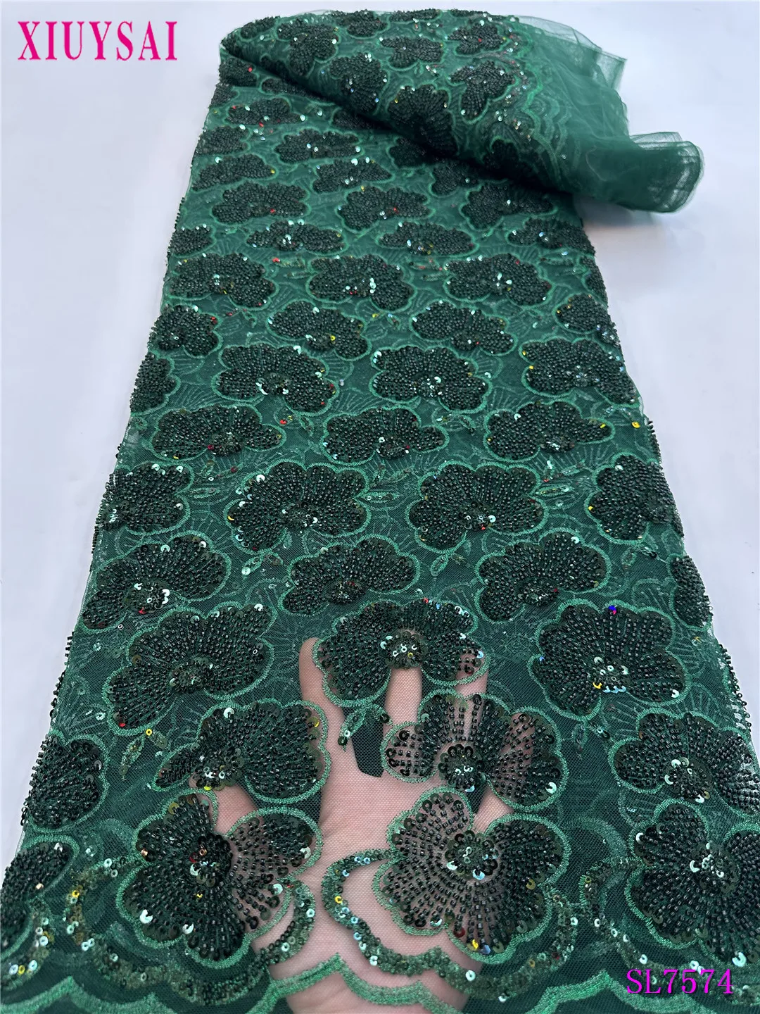

Роскошная африканская кружевная ткань с блестками и бисером 2023, нигерийская Свадебная вышивка для невесты, французское Тюлевое Шитье