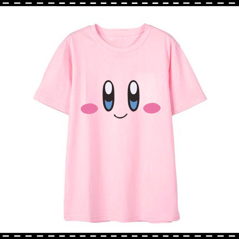 

Anime Peripherals Kirby T-shirt Pink Cute Japanese Short Sleeve Loose Men and Women Half Sleeve Top Clothes Gift