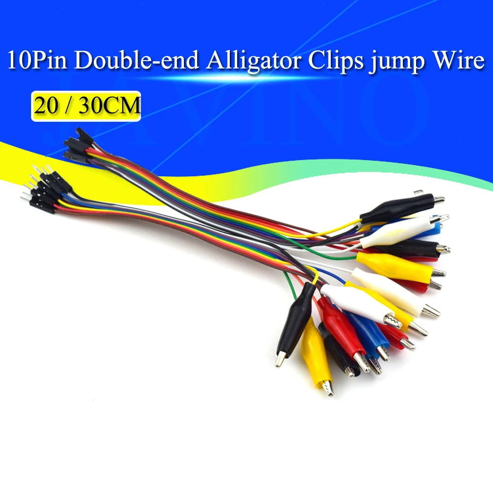

20cm 30cm 10pin Double-end Alligator Clips jump Wire Male Female Crocodile Clip Test Lead Jumper Wire Line Cable DIY Connection