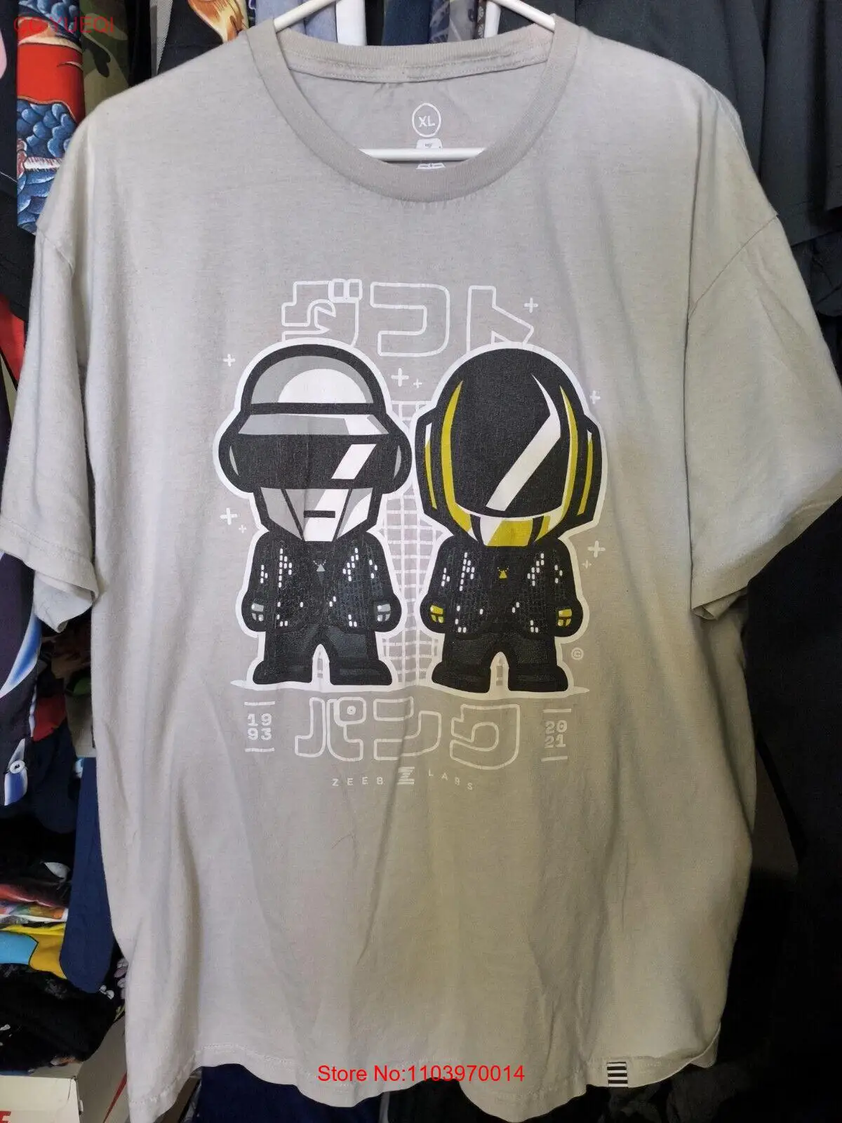 Рубашка Zeeb labs x Daft punk French duo cartoon art xl бывшая в употреблении редкая
