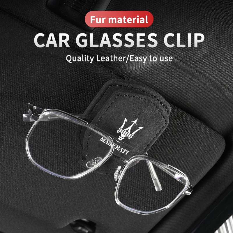 

2Pcs Car Sun Visor Glasses Holder Automobile Sunglasses Clip Card Ticket for Maserati Ghibli GranTurismo Quattroporte Levante