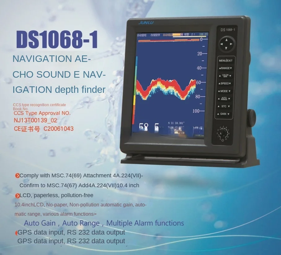 

Подходит для морского эхолота Nanjing Junlu DS-1068-1, морской ЭХОЛОТ, прибрежный сертификат CCS 10,4 дюйма
