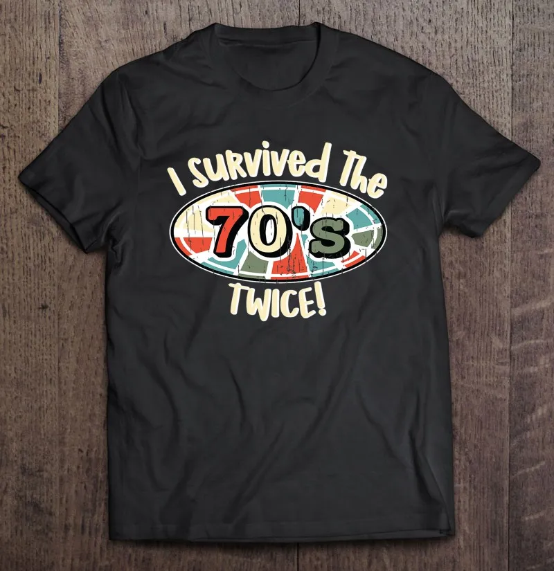 

Футболка мужская оверсайз с надписью «I выжила 70S Seventies»