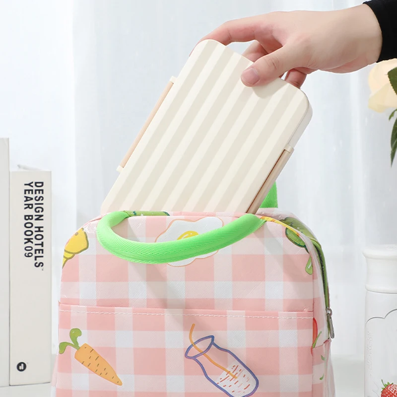 Lunch Bag Handle Insulation Cooler For Women Kid Box Travel Picnic Portable Food Storage Breakfast Thermal |