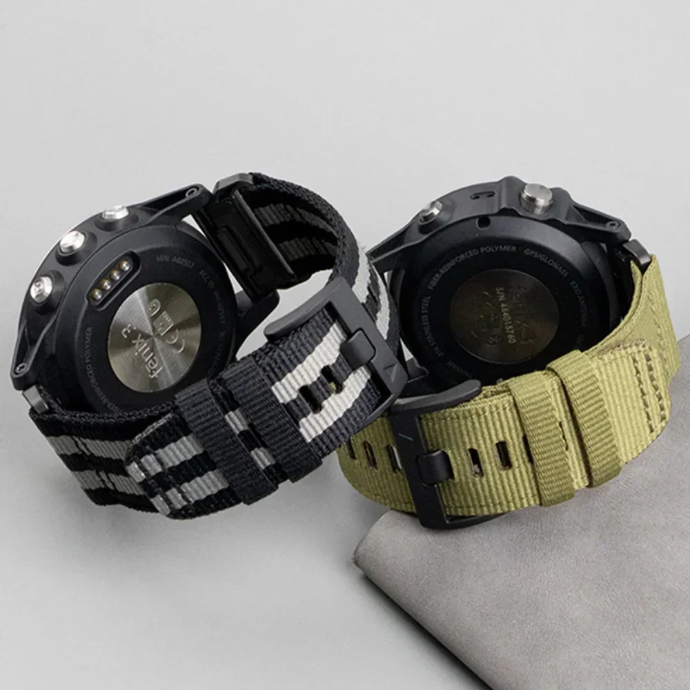 Ремешок нейлоновый спортивный для Garmin Тактический 7Pro Fenix 7X 6X 7 5 6 Pro 5X 3HR сменный
