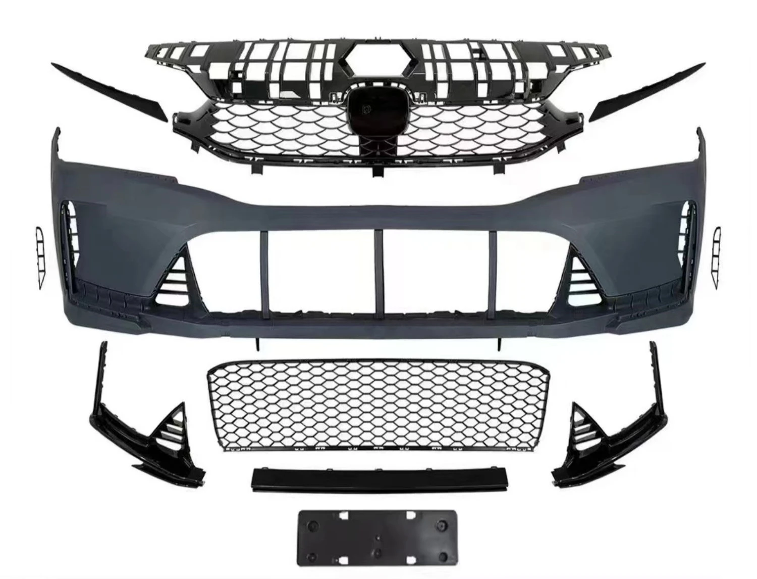 

Body Kit Front bumper Grill Mask Assembly for Honda civic 11th upgrade toTyper style Car Accessories