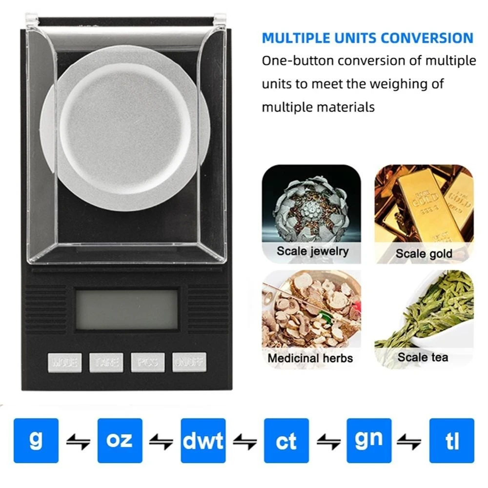 

50g/100g 0.001g Mini Digital Scales High Accuracy Pocket Scale Jewelry Balance Drug Gram Weight for Kitchen Weighing Tool