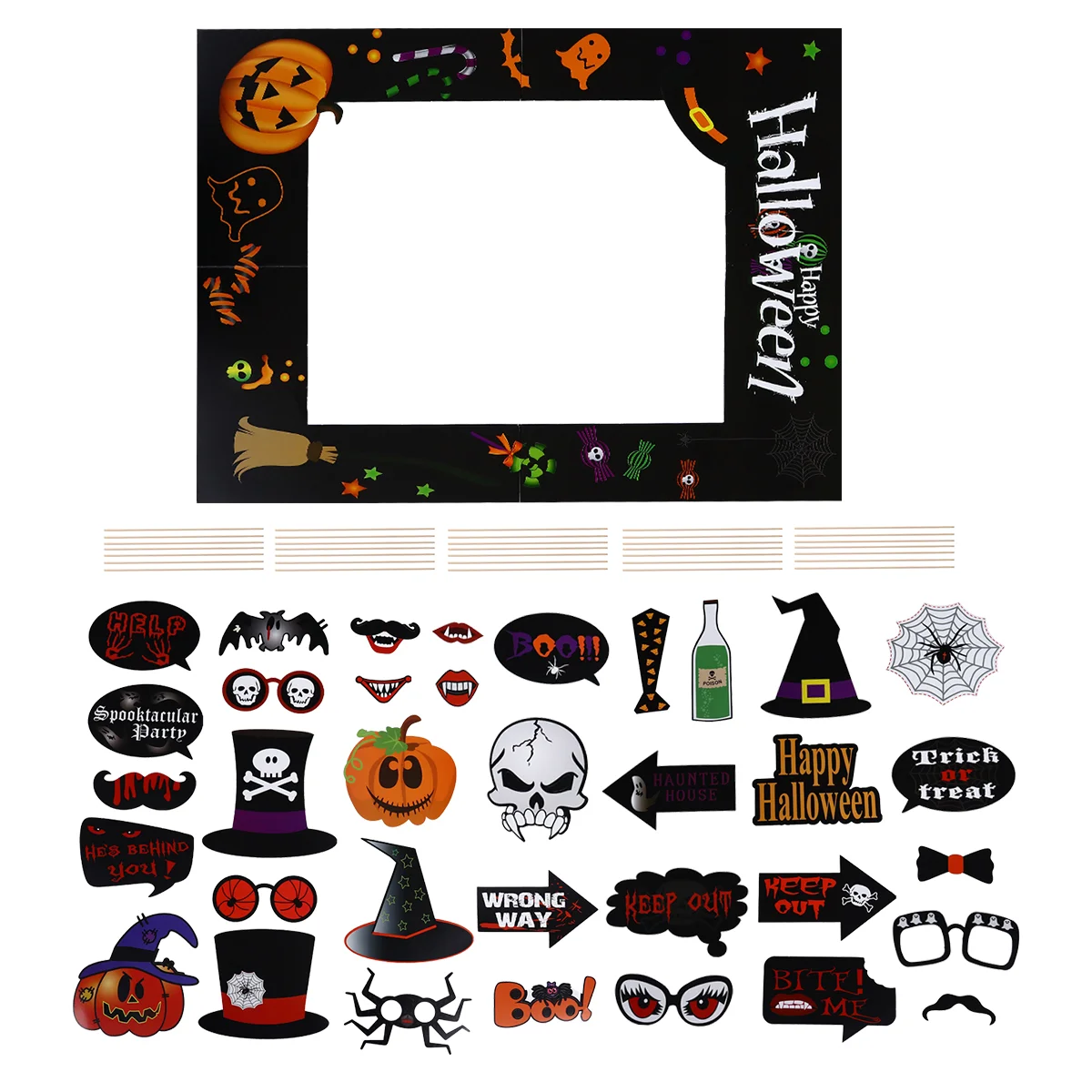

1 Set Photo Frame Picture Props Photo Booth Props Trick or Treat Party Props