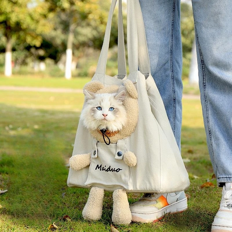 

Cat Bag Portable Outing Cat Breathable Outing Bag Can Show Head One Shoulder Canvas Bag Small Dog Pet Bag Large Capacity Dog Bag