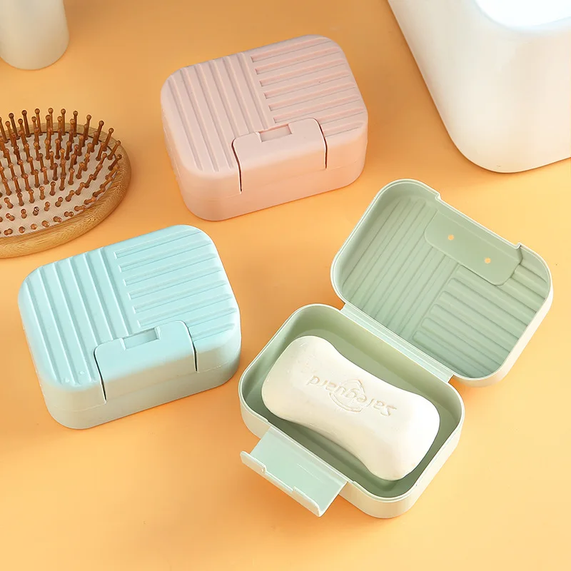 

Soap Dish For Shower Soap Box With Cover Student Dormitory Bathroom Sealed Travel Portable Drainage Creative Personality Cute