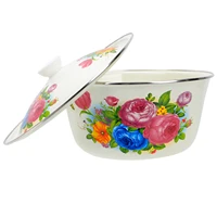 modern style lard basin enamel bowl household basin with lid for home resturant